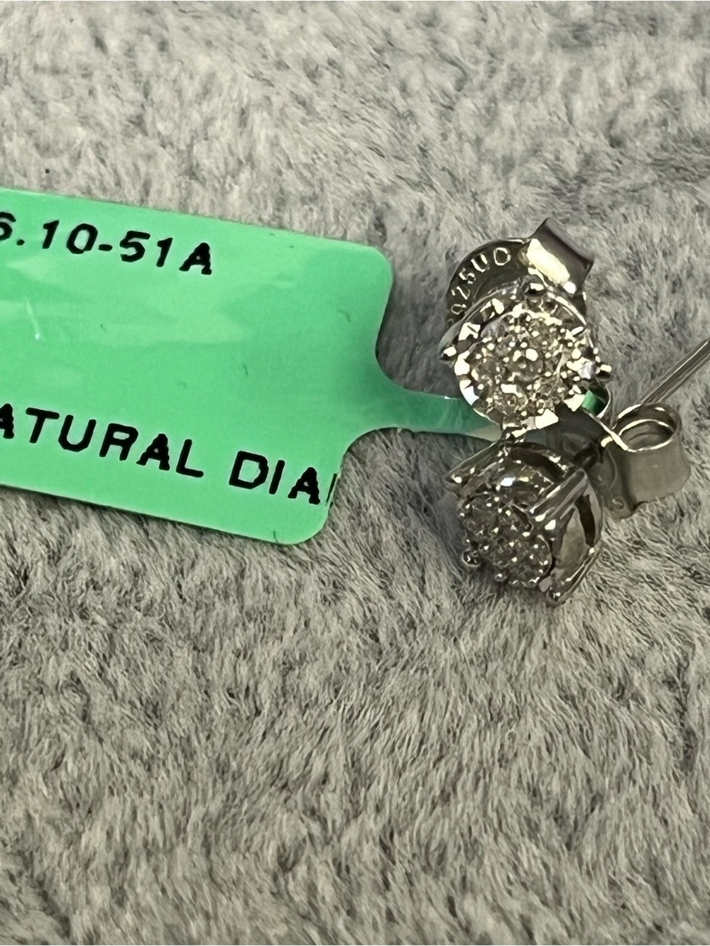 NWT .10 CTW Natural Diamond Cluster Stud Earrings Sterling Silver 925